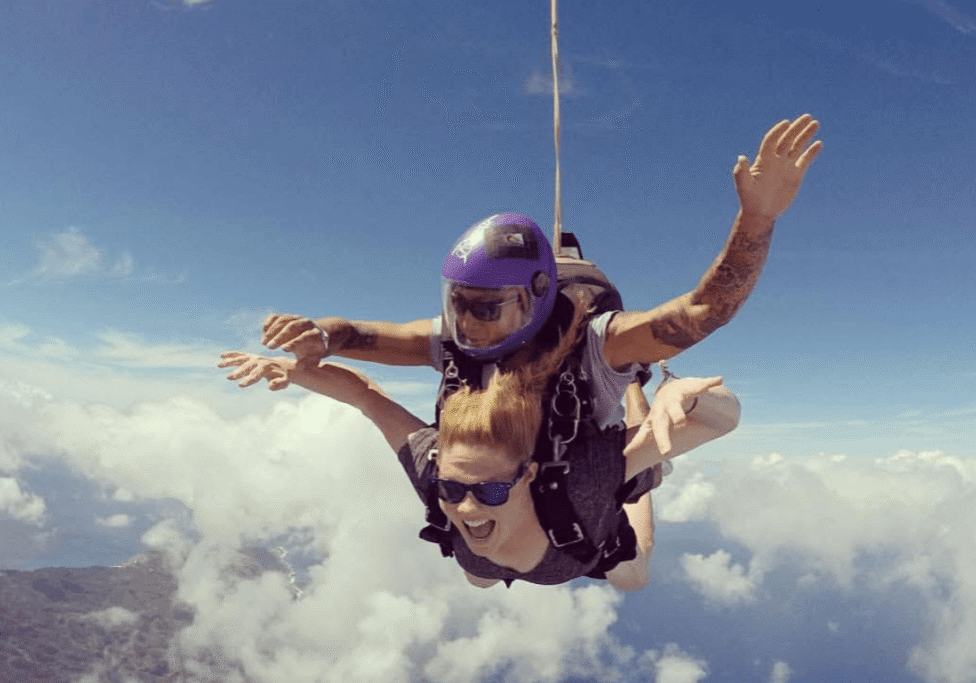 Yes...this is Jackie skydiving.